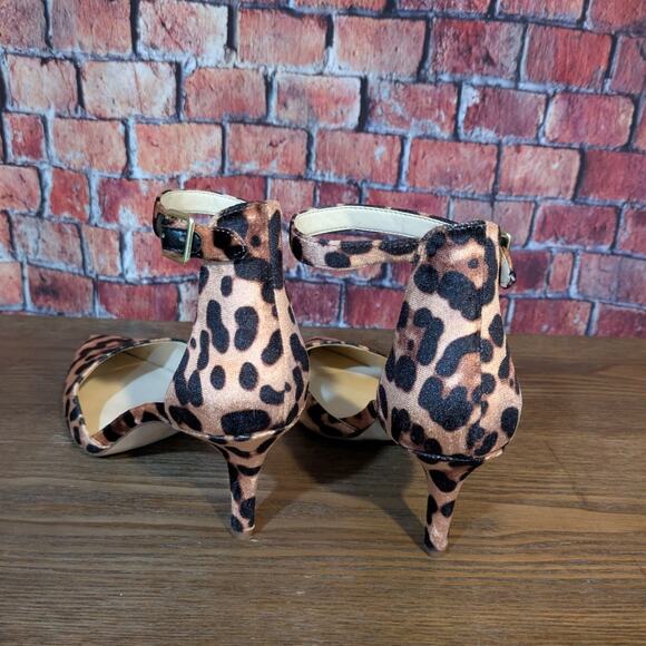 Sole Society Ankle Strap Pointed Toe Heel Leopard Size 7 - Picture 3 of 7
